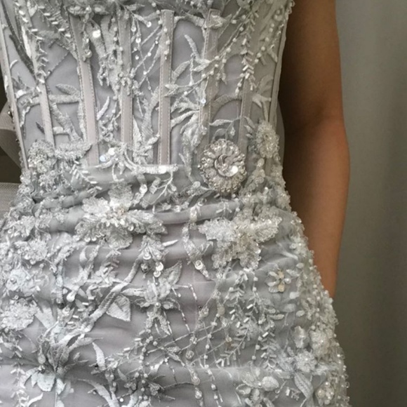 Custom Made Jeweled Diamond Flower Dress - Picture 5 of 5